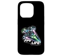 FPV Life Racing Drone Pilot First Person View Quadcopter Carcasa para iPhone 15 Pro