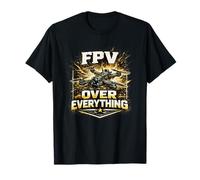 FPV Over Everything Drone Quad Pilot Gold Vintage Gift Camiseta