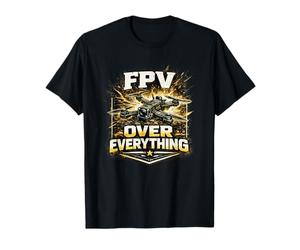 FPV Over Everything Drone Quad Pilot Gold Vintage Gift Camiseta