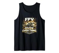 FPV Over Everything Drone Quad Pilot Gold Vintage Gift Camiseta sin Mangas