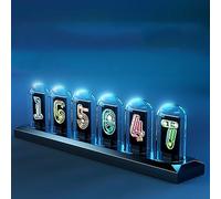 FQCXCKJ Reloj de Tubo LED, Reloj Digital de Tubo, Foto Personalizada, Modo meteorológico WiFi, Varios números