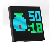 FQCXCKJ Reloj LED Pixel Art, Pantalla de 8 Pulgadas, con Efectos de iluminación dinámicos, Modo de Captura de música, Texto y animación Personalizables.