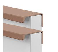 FQFLXY6589 2 Piezas Tiradores de Puerta de Cajón Ángulo recto,Tiradores Ocultos Armarios,Manijas de Aluminio,Tiradores de Muebles,Manijas Moderno se puede utilizar en Cocinas,Cajones (250mm,Marrón)