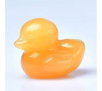 FQHIDMOMX 1.2" Stone Cute Duck Statue Yellow Jade Crystal Carving Creative Fairy Tale Fun Decoration Craft Gift Ornament (Size : 2pc)