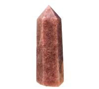 FQHIDMOMX 1 Pieza 1100-1200 g de Piedra Fresa, Cristal Cuarzo, Punta obelisco