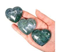 FQHIDMOMX 1 Pieza de 100-150 g corazón ágata musgosa, Tallado, Piedra Palma