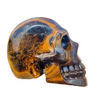 FQHIDMOMX 1 Pieza de 300-350 g Piedra Ojo Tigre Tallada con Forma Calavera Cuarzo