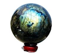 FQHIDMOMX 1 Pieza de 900-1000 g Bola labradorita, Cuarzo arcoíris, Cristal esférico, Gema