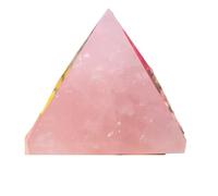 FQHIDMOMX 1 Pieza de Piedra piramidal Cuarzo Rosa 65-70 mm, Cristal Feng Shui