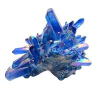 FQHIDMOMX 1 racimo de Cristal Titanio Cuarzo Aura Azul 800-850 g