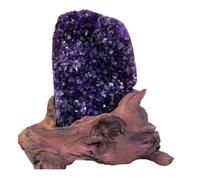 FQHIDMOMX 10cm Uruguayan Deep Purple Amethyst Geode Raw Crystal Cluster for Home Decor, Feng Shui, and