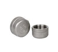 FQHIDMOMX 1pc BSPT DN8 DN10 DN15 DN20 DN25 DN32 DN40 DN50 Pipe Cap Female Stainless Steel SS304 Threaded Pipe Cover Cap For Pipe(1-1/4")