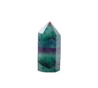 FQHIDMOMX 1pc Crystal Colorful Stripes Gem Point Rainbow Fluorite Column Quartz Tower Decoration Ornaments (Size : 5-6cm)