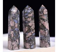 FQHIDMOMX 1pc Crystal Obelisk Point Stone Wand Tower Hexagonal Blue amphibolite monopointed Column Home Decoration Ornaments (Size : 8-9cm)