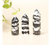 FQHIDMOMX 1PC Gem Crystal Point Stick, Stone Column Craft Home Decoration (Color : Zebra, Size 70-80mm)