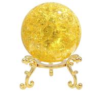 FQHIDMOMX 40mm Ice Cracked Crystal Ball Decorative Glass Home Decor Ornaments,yellow-40mm