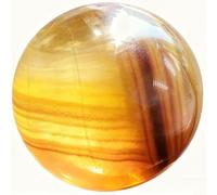 FQHIDMOMX 50mm Yellow Citrine, Fluorite Sphere Polished Crystal, Quartz Ball Feng Shui Home Decoration Stone Jewelry Making Collector Gemstone