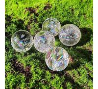FQHIDMOMX 5Pcs White Crystal Ball Glue Flower Explosion Colorful Rainbow Ornaments,Clear,25mm