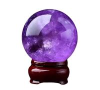 FQHIDMOMX Amethyst Crystal Ball Decorations, Purple Divination Sphere,Gemstone Sculpture Figurine for Home Birthday Wedding,6cm/2.4in