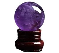 FQHIDMOMX Amethyst Crystal Ball with Stand Sphere Balls for Witchcraft and Decorative, ball-55mm