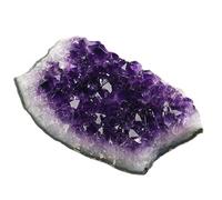 FQHIDMOMX Amethyst Crystal Geode Cluster Quartz Crystals for Home Decor, 191-220g