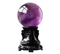 FQHIDMOMX Amethyst Crystal Sphere, Rare Purple Power Stone Ball for, Scrying, Feng Shui, Hand-Made, ball-70mm