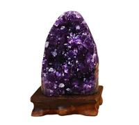 FQHIDMOMX Amethyst Geode Clusters Quartz Crystal with Base for Wealth, Feng Shui, Home Office Decor, and,400g