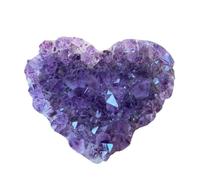 FQHIDMOMX Amethyst Heart Cluster, Crystal Worry Stone Geode Raw Stones for Home Decor, Spiritual,150~200g