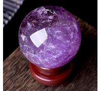 FQHIDMOMX Amethyst Quartz Crystal Sphere with Stand Ball Decor for Home Office Polished Feng Shui Stone Sulpture,70mm/2.75in