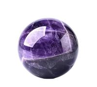 FQHIDMOMX Amethyst Sphere Dreamy Ball Rock Quartz Crystal Gemstone Home Decor Ornament + Pedestal,Purple-2.4"
