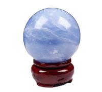 FQHIDMOMX Aquamarine Crystal Sphere Beautiful Kyanite Quartz Stone Ball,Blue-50~55mm