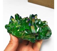 FQHIDMOMX Aura Green Titanium Gemstone Quartz Crystal Cluster Ornaments (Size : 1300-1400g)
