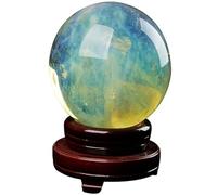FQHIDMOMX Ball Crystal Smelting Stone Decoration Quartz Crystals Gemstone Sphere with Stand Divination Feng Shui Aura Home Desk,150mm
