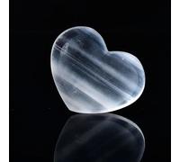 FQHIDMOMX Beautiful 1PC Selenite Crystal Heart Shape Bowl Decor Polished White Gypsum Coasterr HealingQuartz Minerals