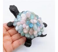FQHIDMOMX Beautiful Amethyst Cluster Turtle Crystal Rose Quartz Stone Animal Home Decor Gift (Color : Colorful)