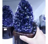 FQHIDMOMX Beautiful Uruguay Purple Amethyst Quartz Cluster Crystal+Stand