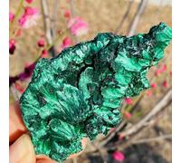 FQHIDMOMX Beautiful Velvet Malachite Crystal Cluster Quartz Ornaments (Size : 200-250g)