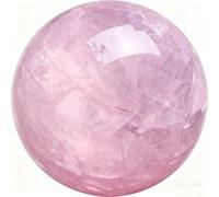 FQHIDMOMX Big Crystal Ball Polished Rose Quartz Sphere Decorative Crystals Stone Crafts Home Decor Ornament for Feng Shui Divination Fortune Telling,17mm