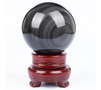 FQHIDMOMX Black Obsidian Sphere Large Crystal Ball Stone, ball-12cm