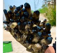 FQHIDMOMX Black Quartz Crystal Cluster Gemstone Home Office Decor Decor(1000-1100g)