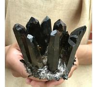 FQHIDMOMX Black Quartz Crystal Cluster Restoration Ornaments (Size : 400-500g)