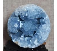 FQHIDMOMX Blue Celestite Crystal Cluster Quartz Geode Block Lrregular Stone Bedroom and Office Decoration Ornaments (Size : 480-570g)