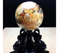 FQHIDMOMX Brazilian Color Ghost White Crystal Ball Ornaments Thousand-Layer Green Cornucopia Fully Wrapped,60mm
