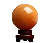 FQHIDMOMX Citrine Crystal Sphere Ball with Stand Feng Shui for Wealth and Success Divination Home Decoration Hand Arts Gift,Diameter1.6