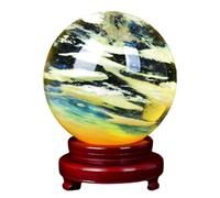 FQHIDMOMX Citrine Quartz Yellow Smelt Crystal Ball Crystals Gemstone with Stand Decor Decorative Spheres Spiritual Room Wicca Supplies,100mm