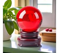 FQHIDMOMX Clear Crystal Ball with Stand Handcrafted Photography Prop for Magical Shots Elegant Home & Party Decor,Red,50mm