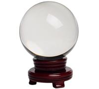 FQHIDMOMX Clear Quartz Crystal Ball,Small White Sphere with Stand, Crystals for Gifts, Family Decorative, Home Office Decor,Bringing in Wealth and Fortune,40mm