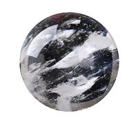 FQHIDMOMX Clear Quartz Spheres Ball, White Crystal with Base, Rare Protective Stone Balls for Decoration, Feng Shui Hand-Made,Diameter3.1