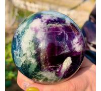 FQHIDMOMX Color Fluorite Quartz Crystal Ball Luster Ornaments (Size : 45-50mm)