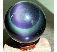 FQHIDMOMX Color Obsidian Crystal Ball Quartz Cat'S Eye Ornaments (Size : 48-50mm)